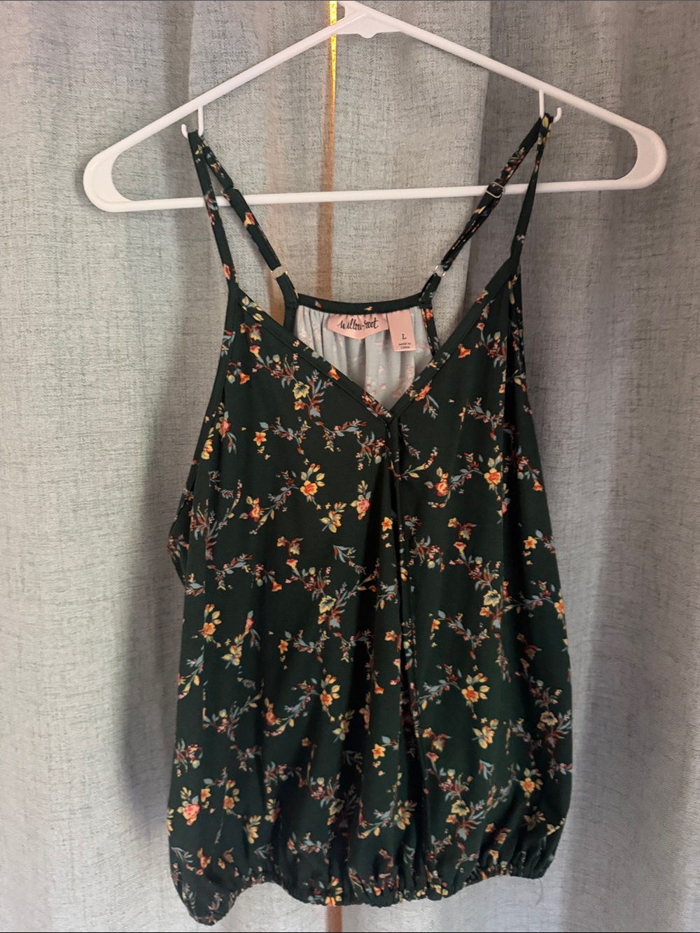 Willow Tree Dark Green Floral Camisole